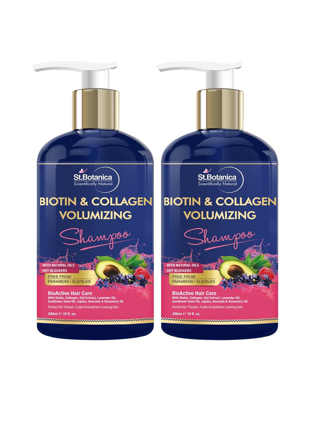 St.Botanica Unisex Set of 2 Biotin & Collagen Volumizing Hair Shampoos 300 ml Price in India