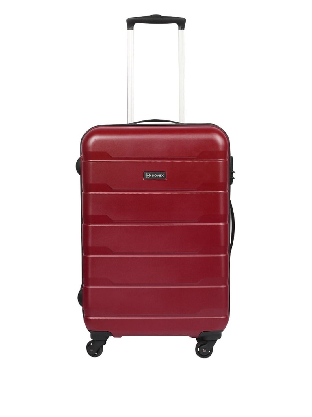 NOVEX Red Textured Hard Sided Large Trolley Suitcase Price in India