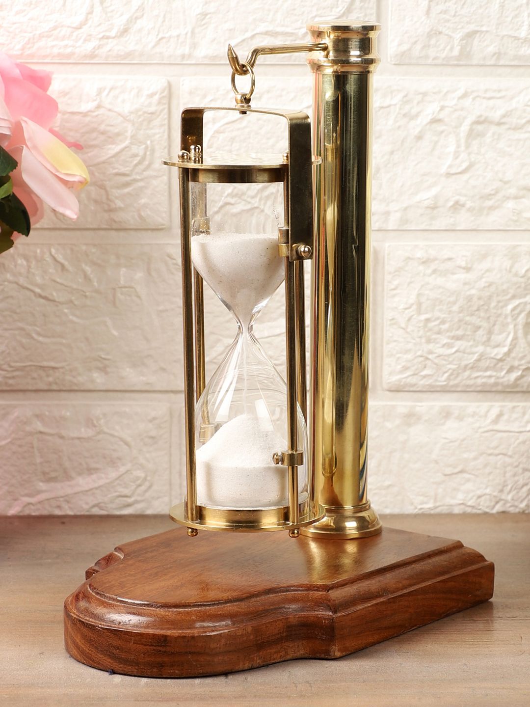 EXIM DECOR Gold-Toned & Brown Hanging Sand Timer Price in India