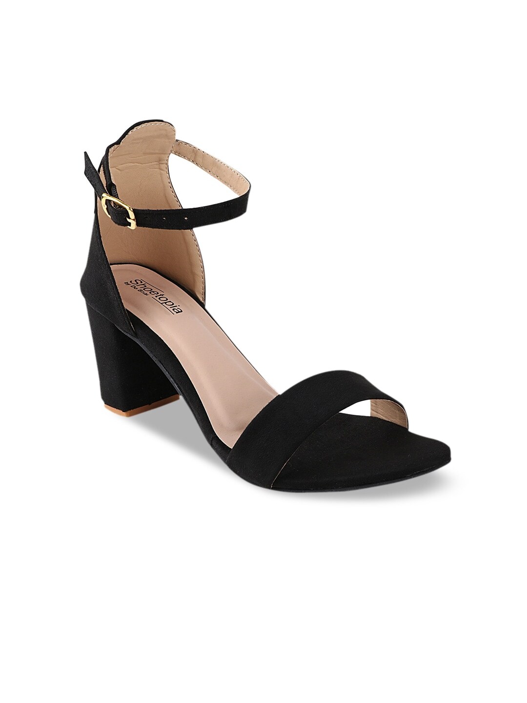 Shoetopia Women Black Solid Block Heels Price in India