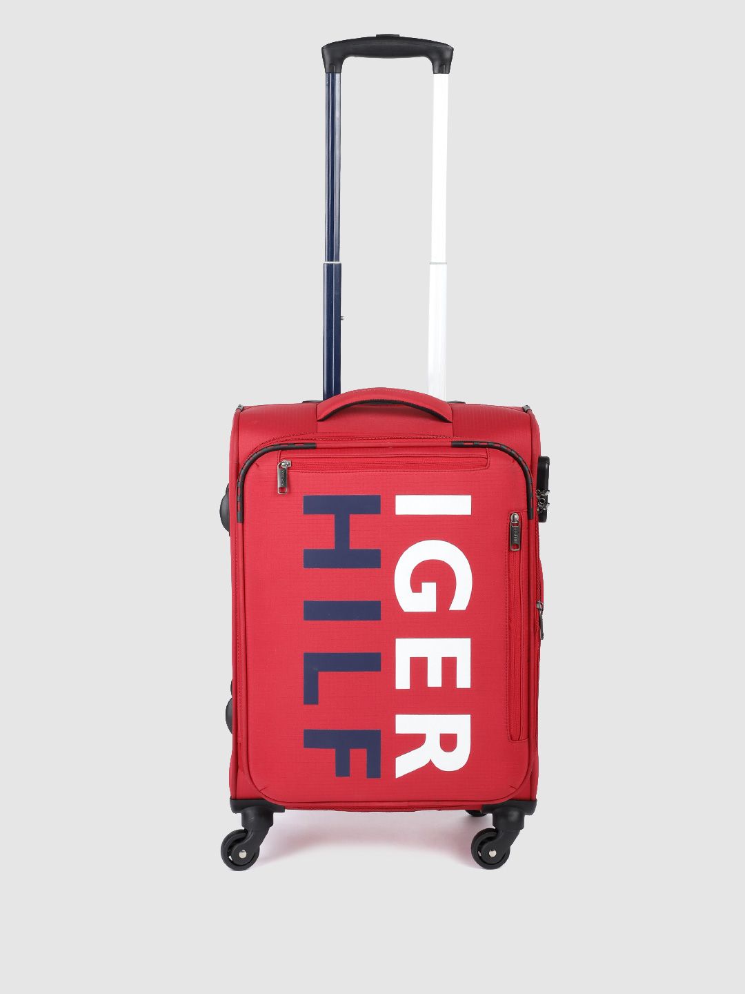 Tommy Hilfiger Red & White Brand Logo Print Soft Luggage Trolley 50 Litres Price in India