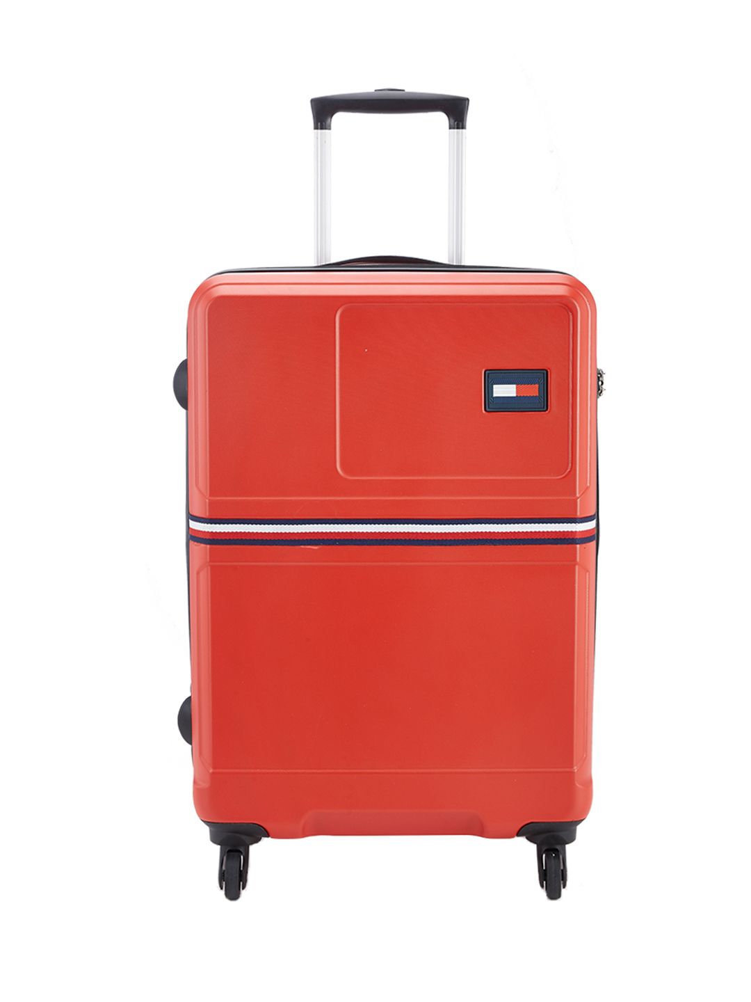 Tommy Hilfiger Red Solid 360 Degree Rotation 4 Wheels Medium Hard Trolley Suitcase Price in India