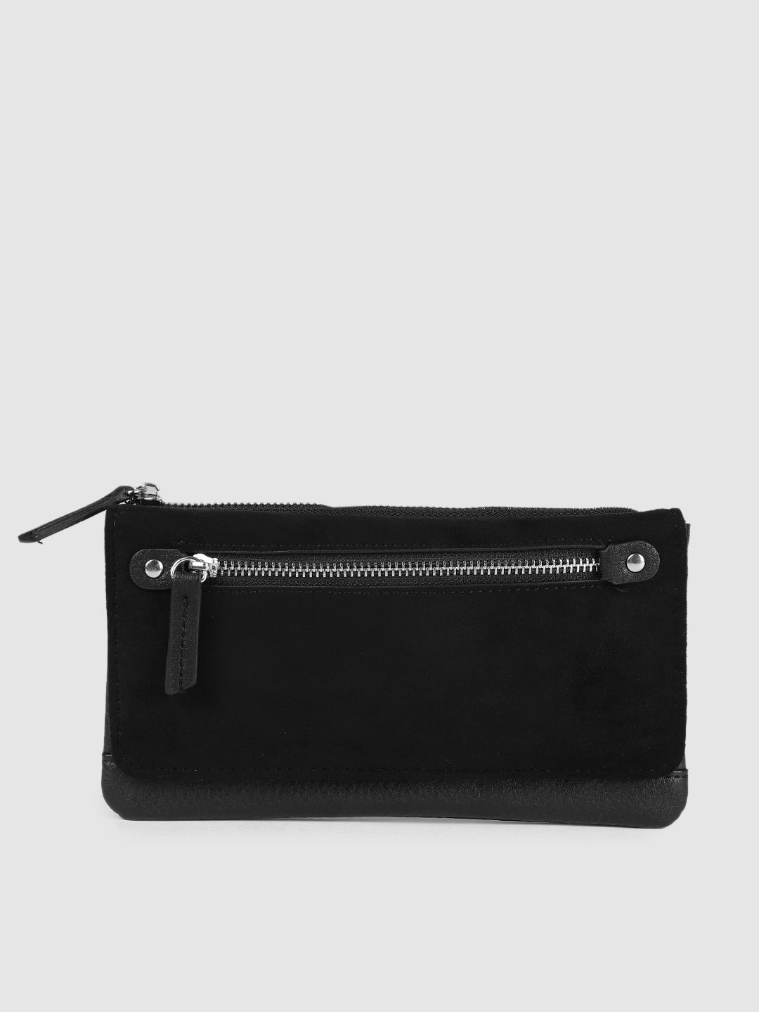 Accessorize Women Black Solid Two Fold Wallet Price in India