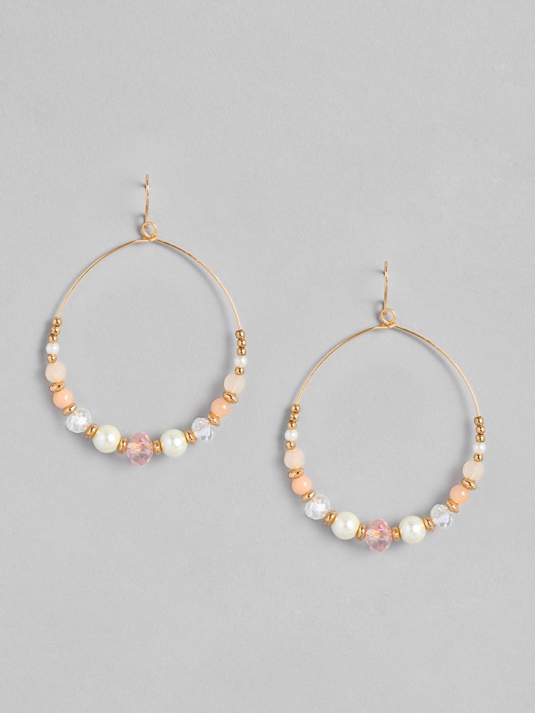 Accessorize Pink & White Geometric Drop Earrings Price in India