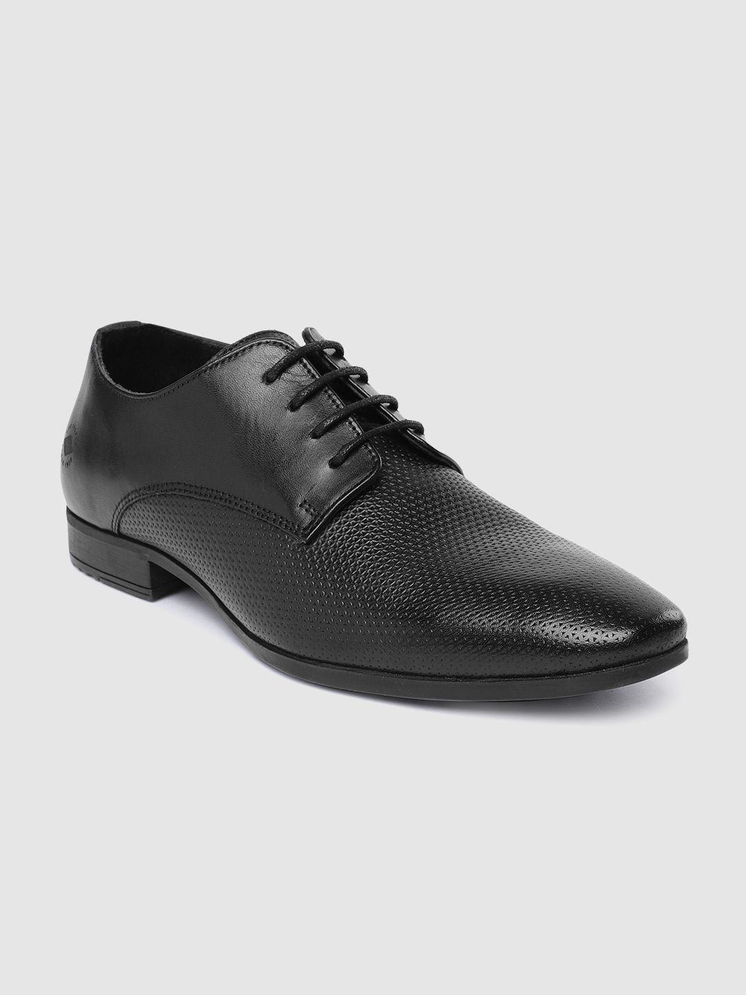 Lee Cooper Men Black Leather Formal Shoes