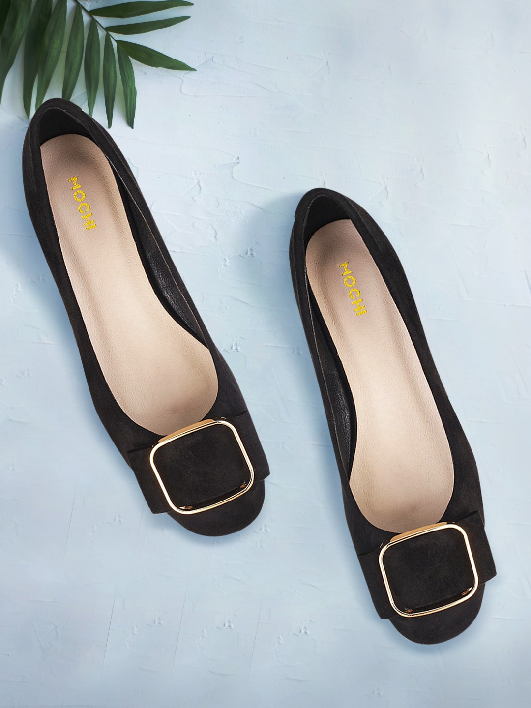 Mochi Women Black Solid Pumps Price in India