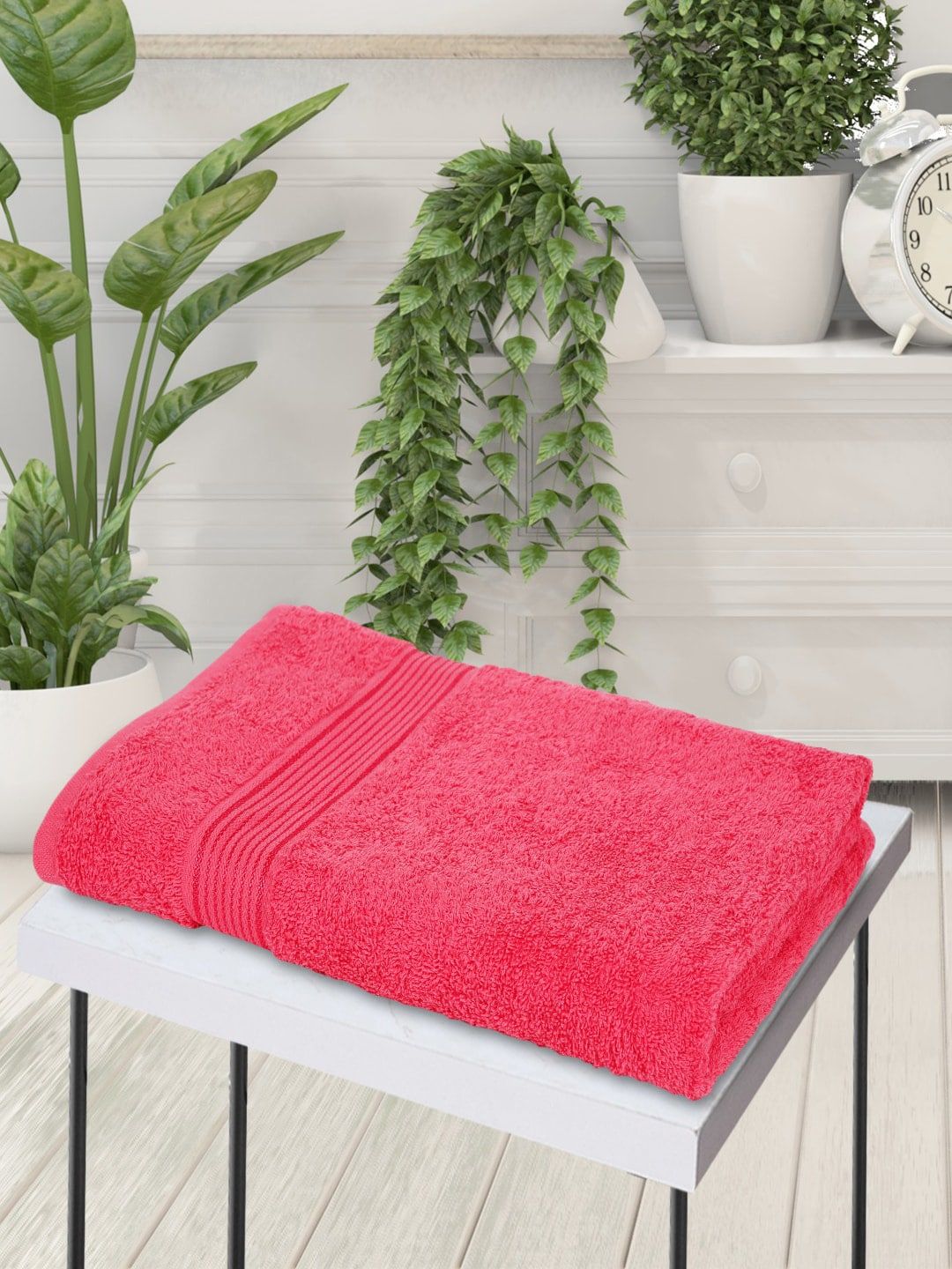BIANCA Unisex Pink Solid 380 GSM Bath Towel Price in India