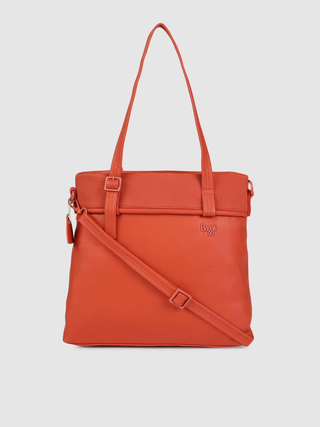 Baggit Brick Red Solid Handheld Bag with Detachable Sling Strap Price in India