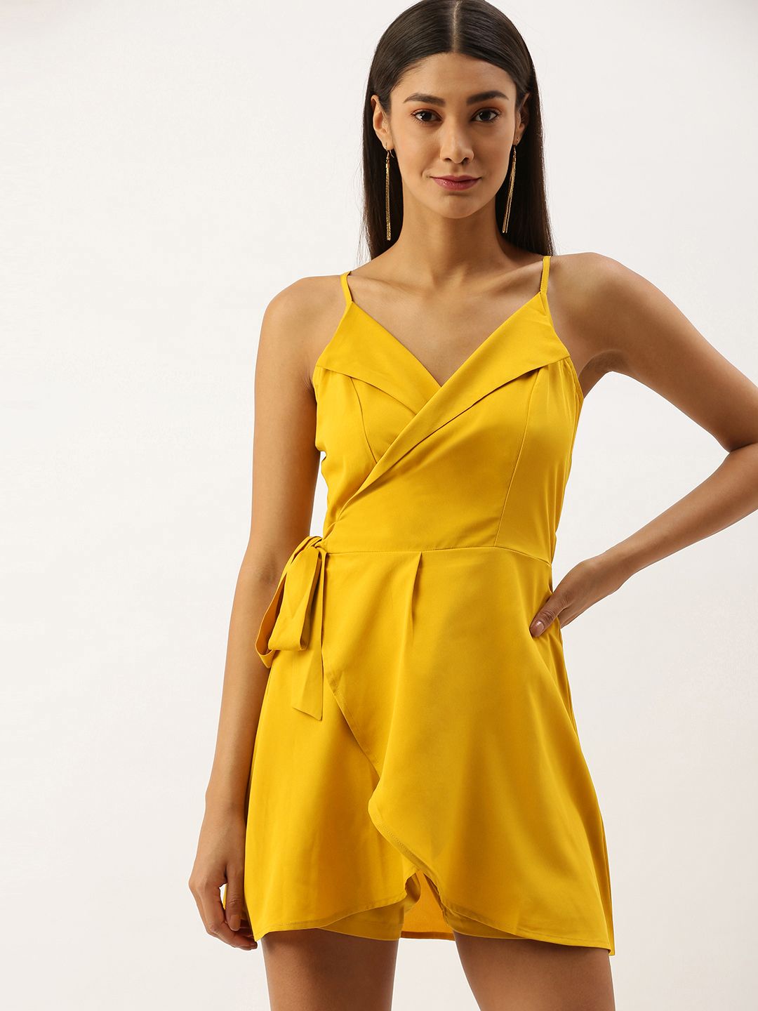 Berrylush Women Yellow Solid Playsuit Price in India