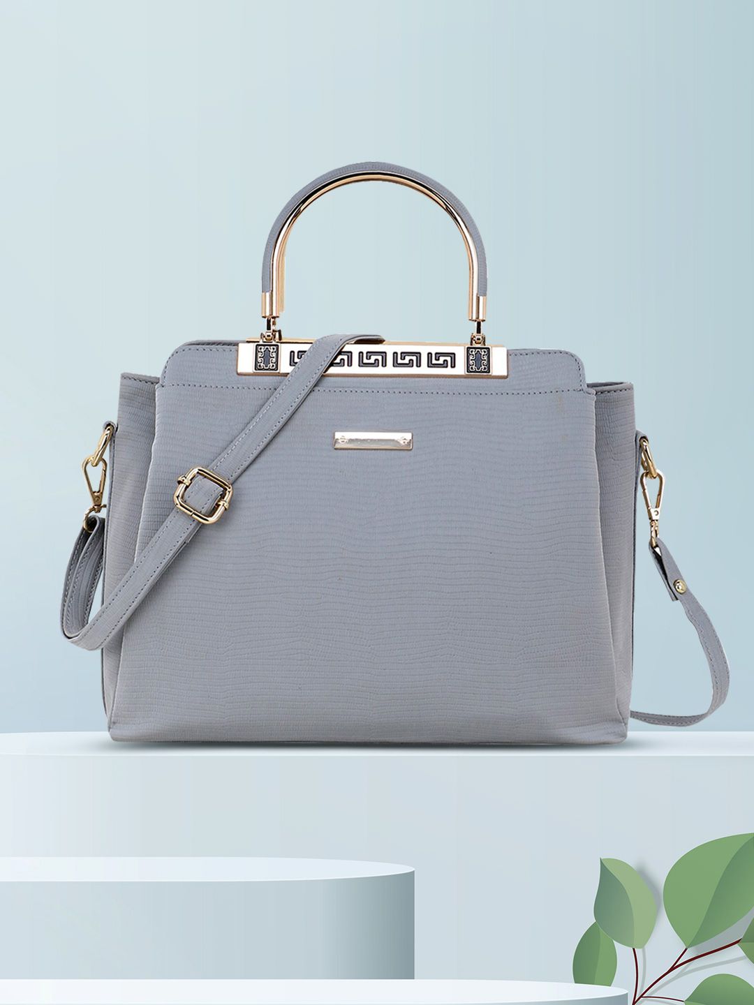 WOMEN MARKS Grey Solid Handheld Bag Price in India