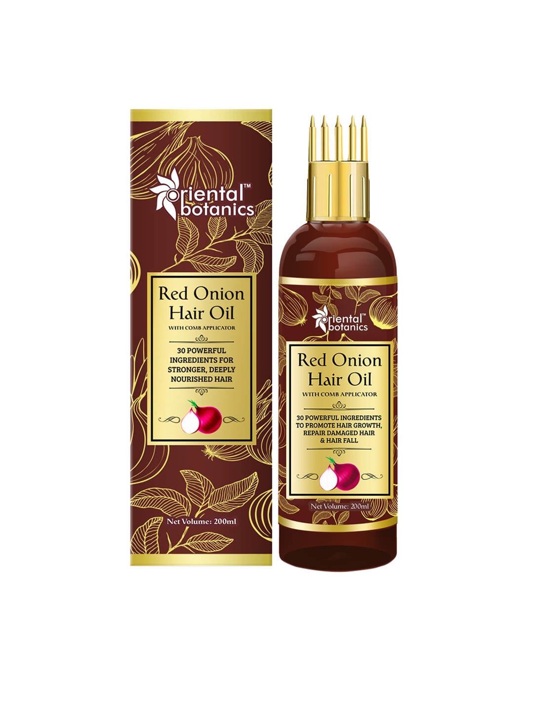 Oriental Botanics Pack Of 2 Red Onion Hair Oil With Comb Applicator Price in India