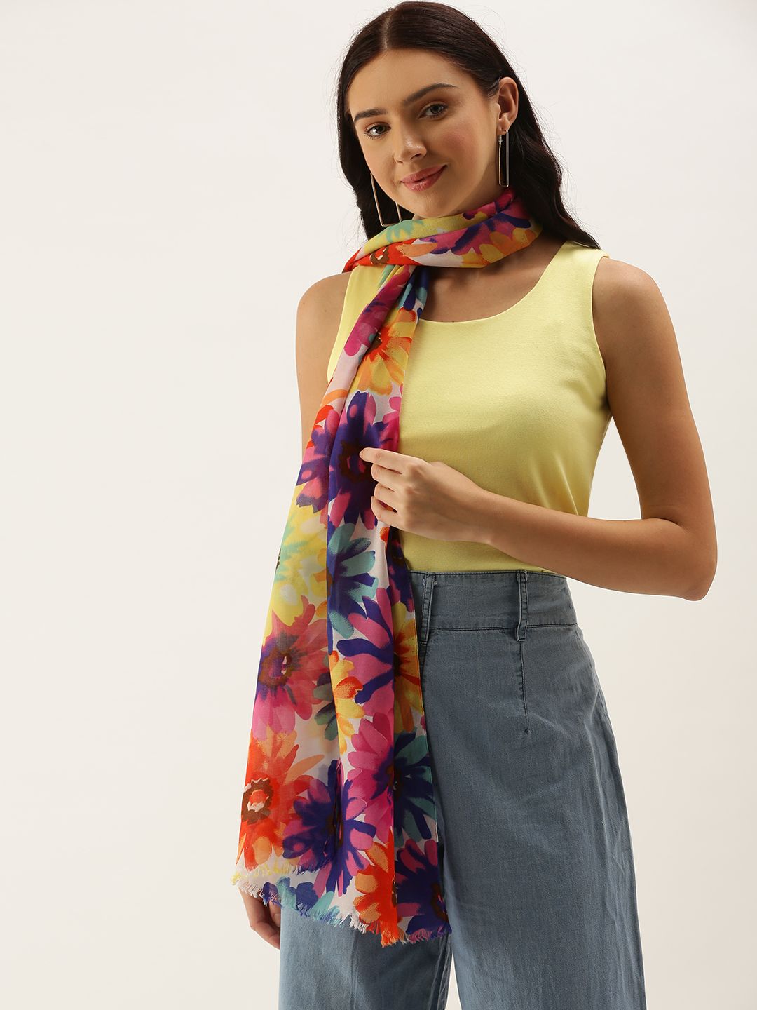 DressBerry Women Multi Coloured Printed Scarf Price in India