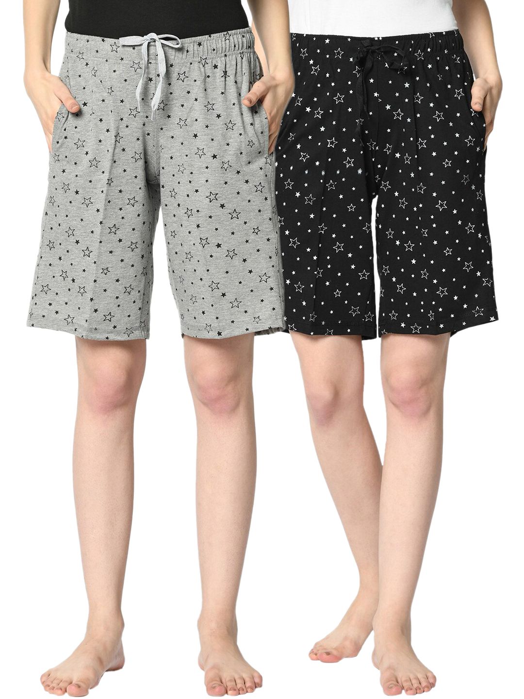 VIMAL JONNEY Women Pack of 2 Printed Lounge Shorts Price in India