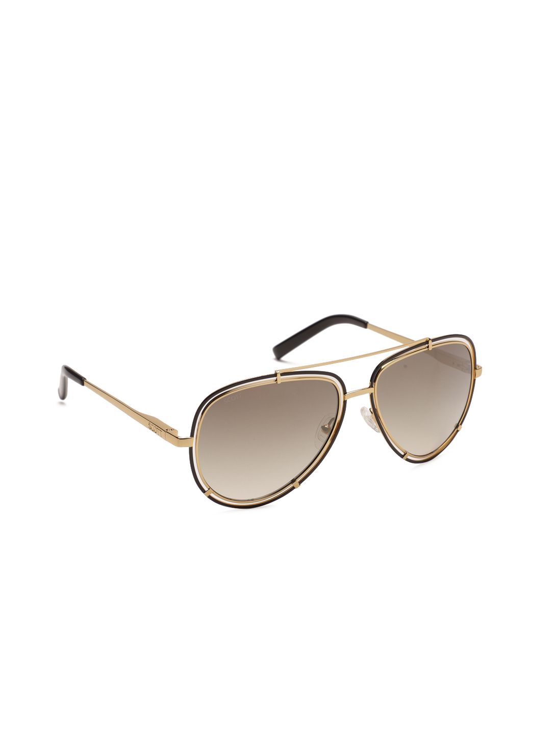 SCOTT Unisex Gold-Toned Aviator Sunglasses with UV Protected Lens 2124 C4 Price in India