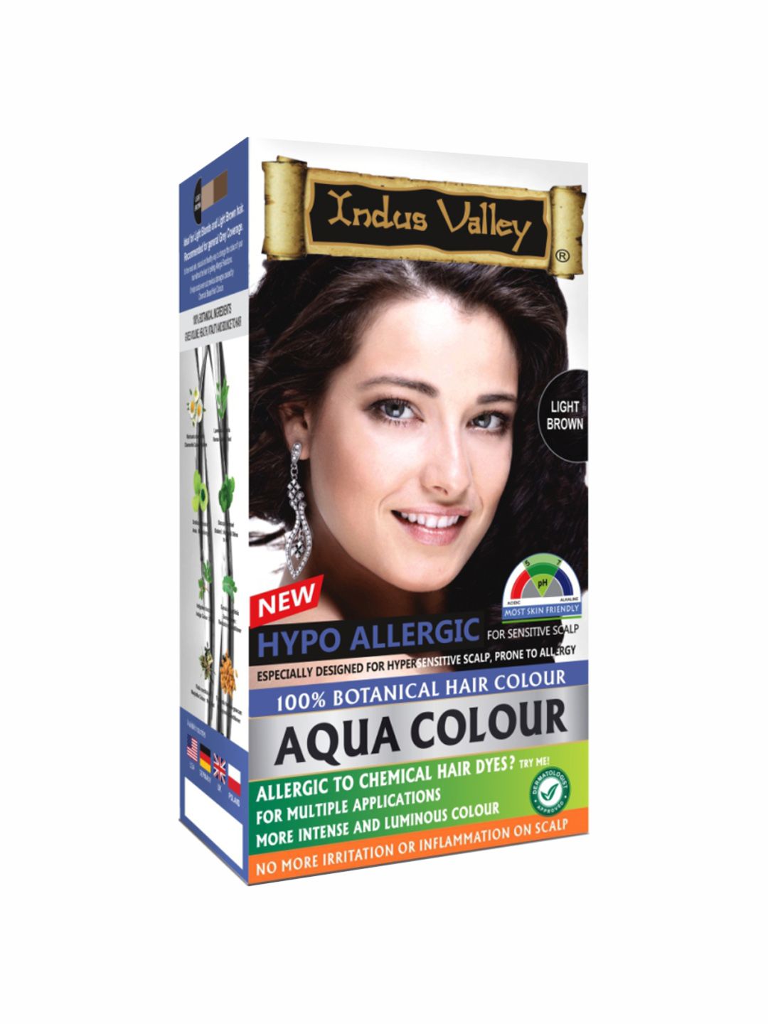 Indus Valley Medium Brown Hypo Allergic 100% Botanical Aqua Hair Colour 230 g Price in India