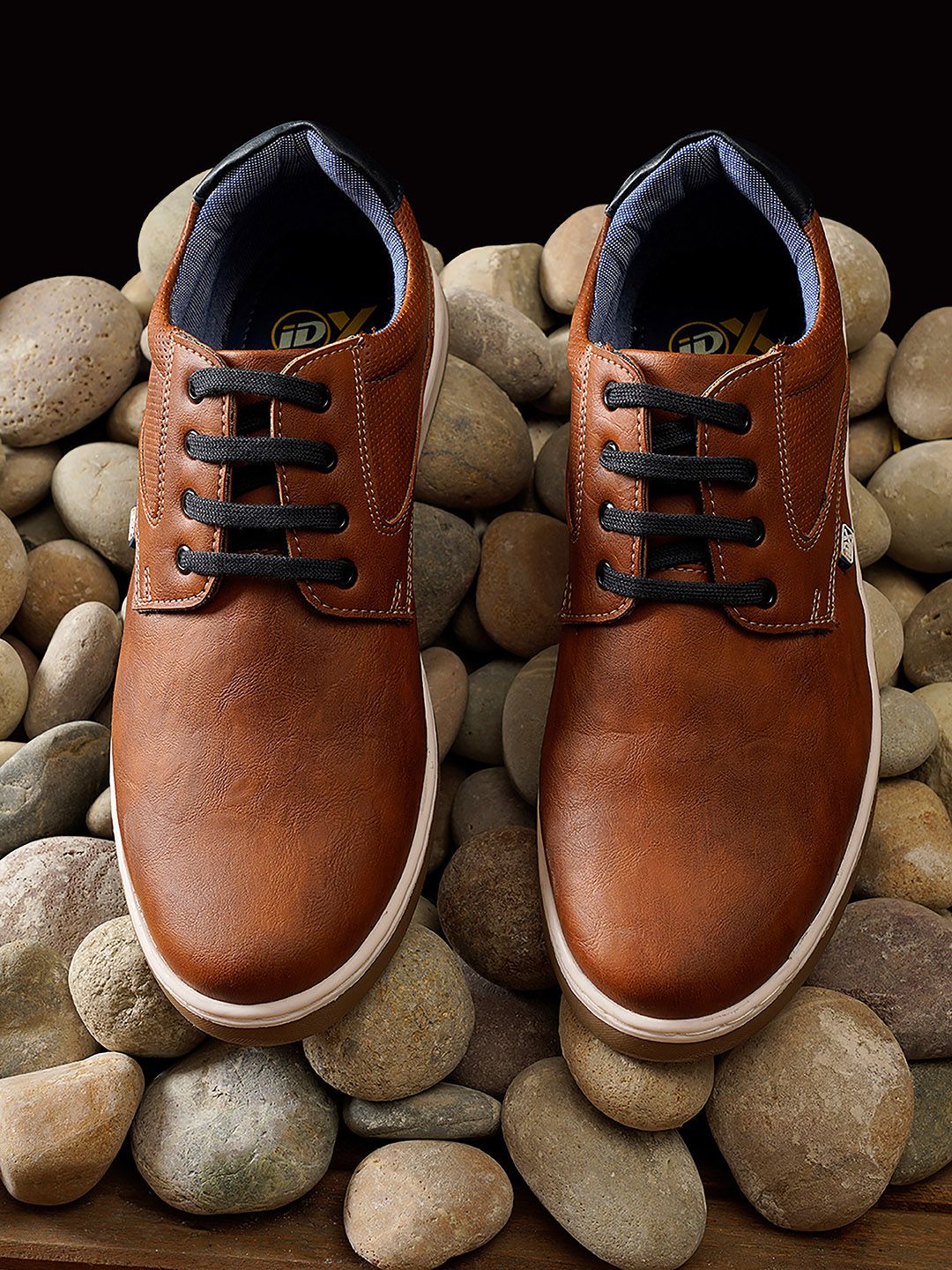 iD Men Tan Lace Up Casual Shoes