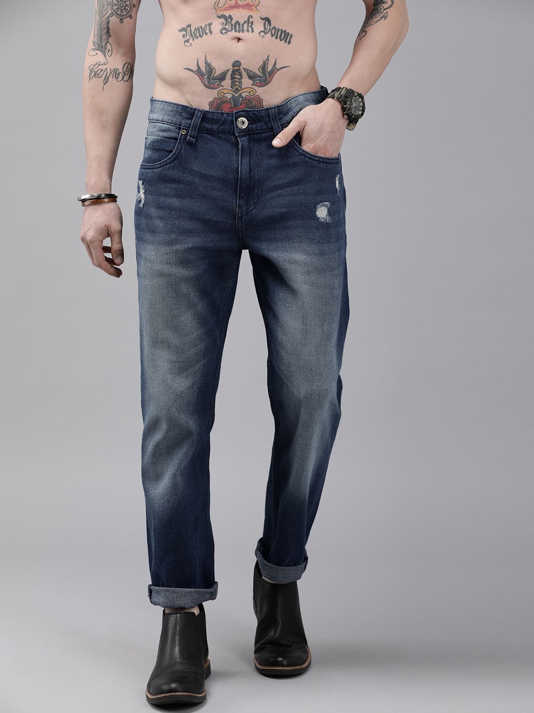 Roadster Men Blue Slim Tapered Fit Light Fade Stretchable Jeans