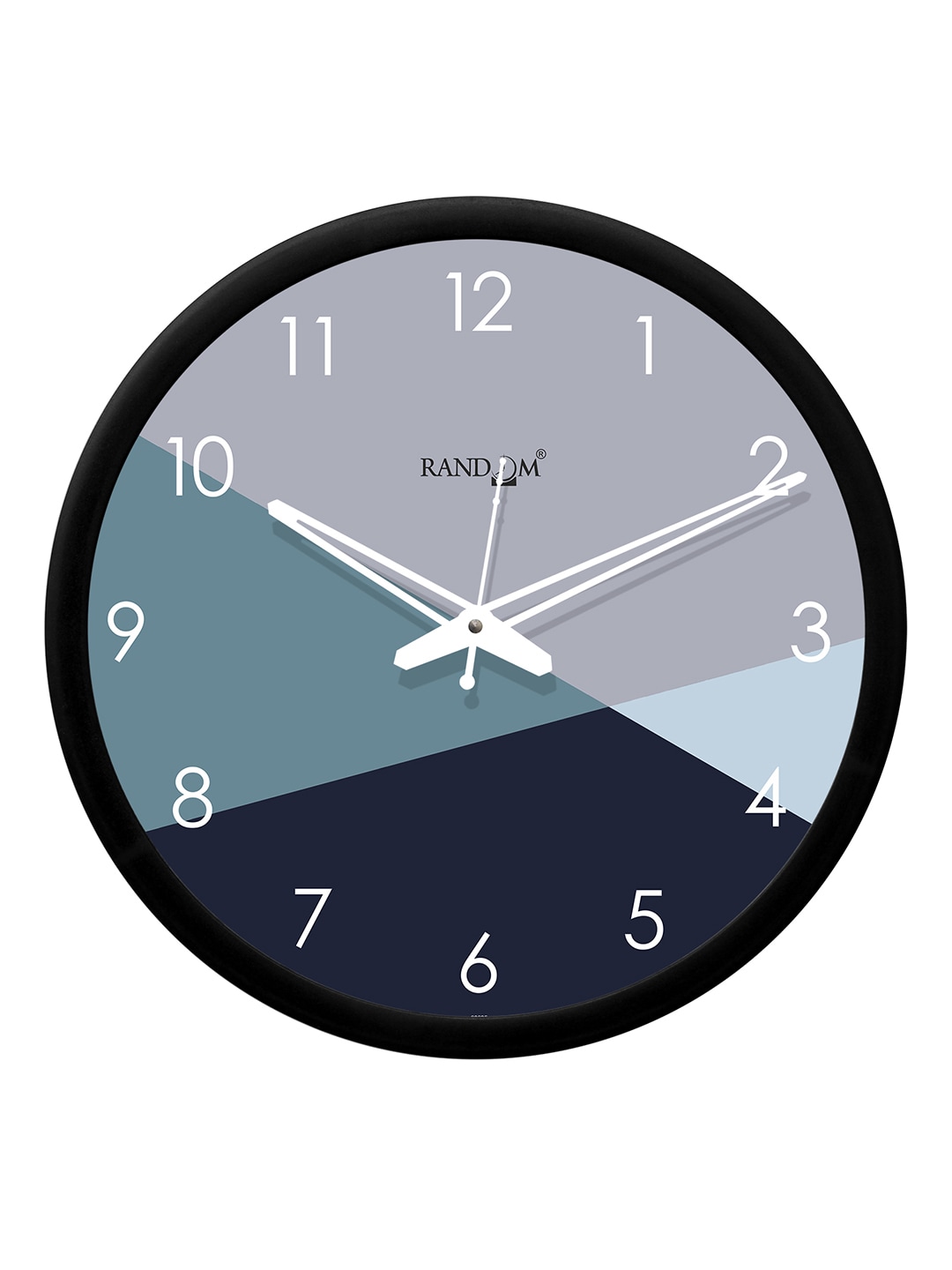 RANDOM Grey & Green Round Colourblocked 30.4 cm Analogue Wall Clock Price in India