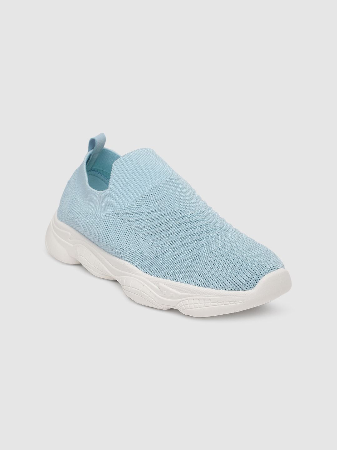 Mast & Harbour Women Blue Solid Slip-On Sneakers Price in India