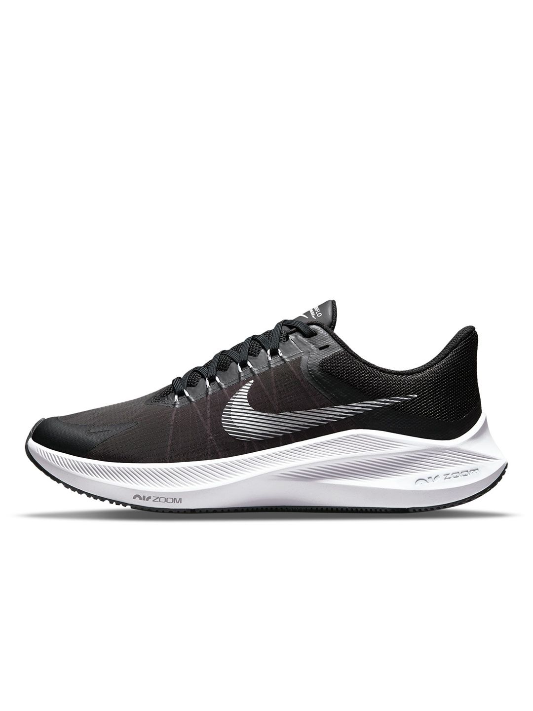 Buy Nike Men Black Self Checked Zoom Winflo 8 Running Shoes