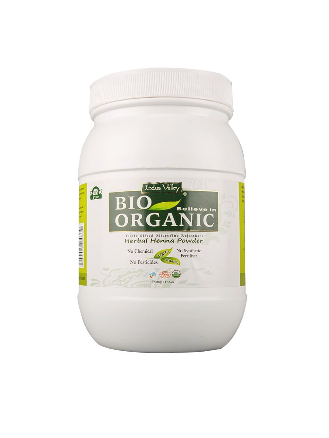 Indus Valley Unisex Bio Organic Herbal Henna Powder Jar 500g Price in India