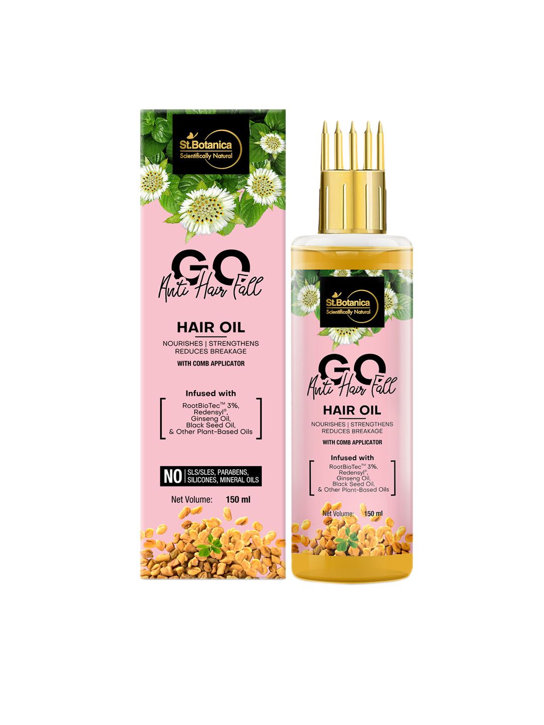 St.Botanica Unisex GO Anti Hair Fall Hair Oil with Comb Applicator 150 ml Price in India