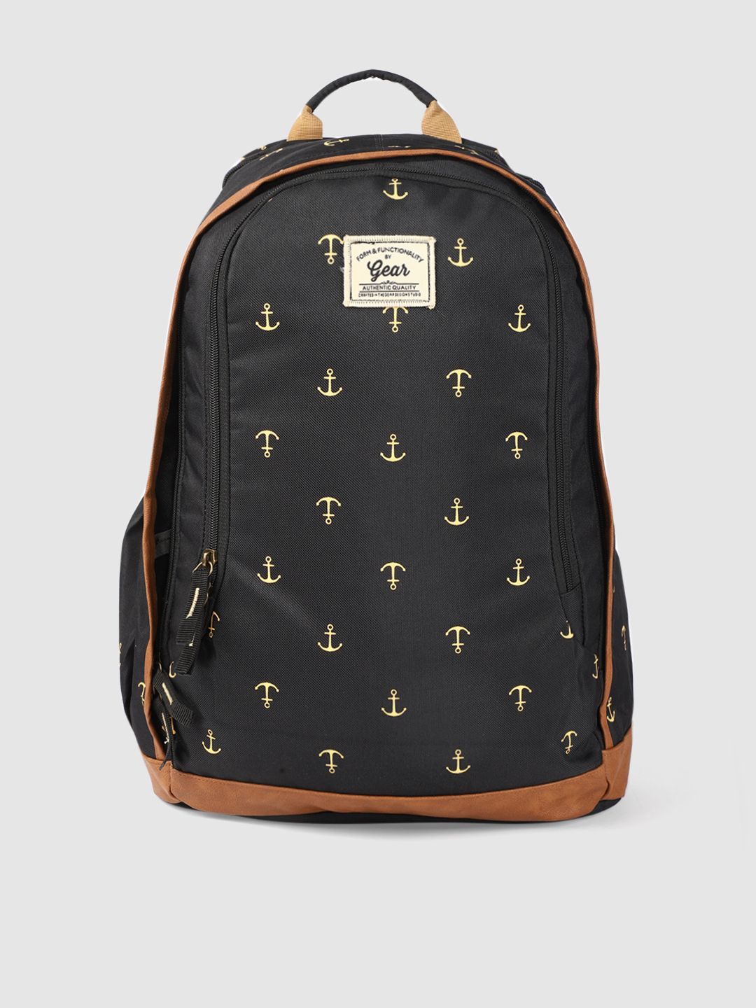 Gear Unisex Black Anchor Print Laptop Backpack Price in India