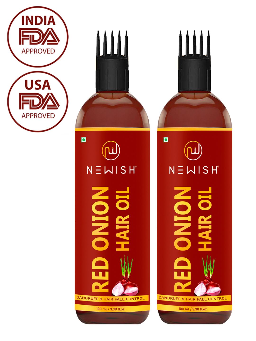 NEWISH Set of 2 Onion Hair Oil for Hair Growth Price in India