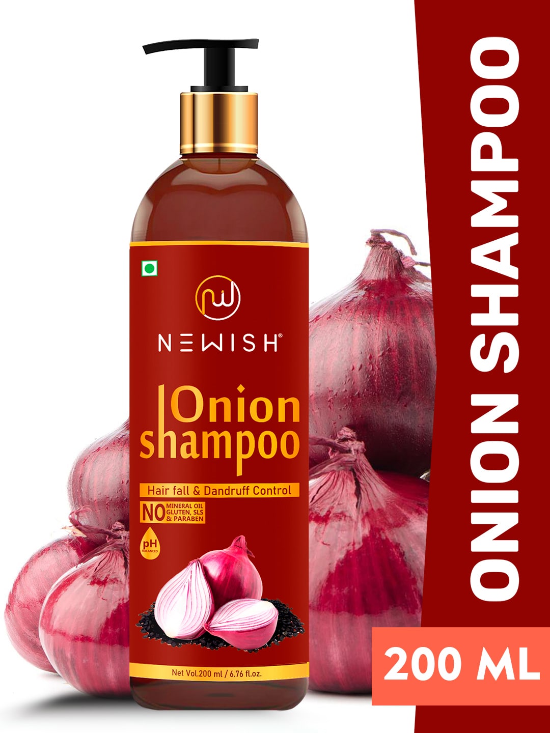 Newish Unisex Red Onion Shampoo For Hair Growth and Hairfall Control 200 ml Price in India