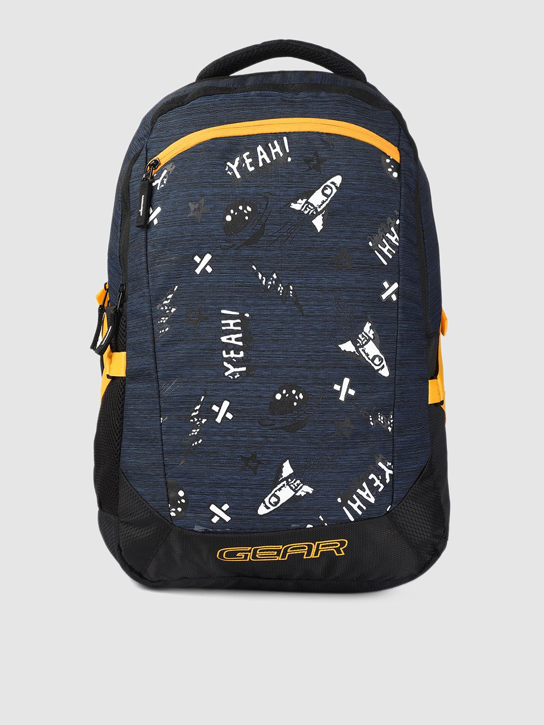 Gear Unisex Navy Blue Typography INVADER Laptop Backpack Price in India