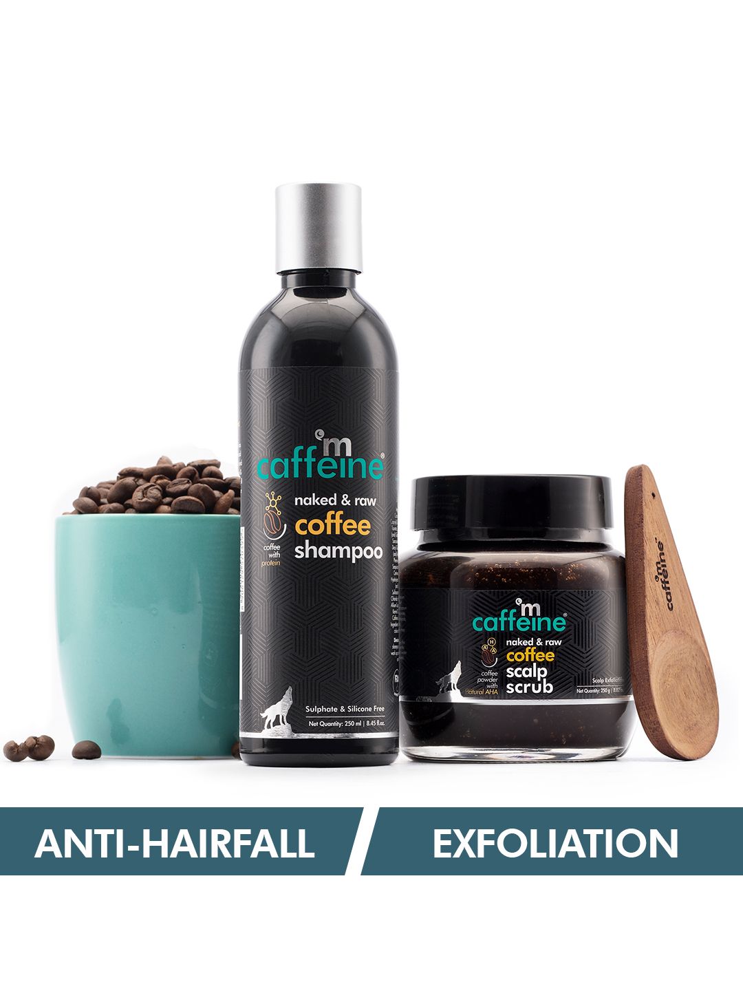 MCaffeine Sustainable Coffee Deep Cleansing Hair Care Duo - Set of Shampoo & Scalp Scrub Price in India