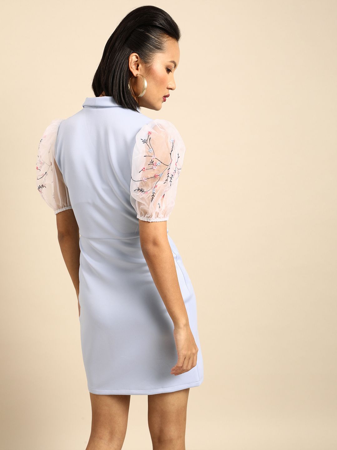 strapless open back dress Chic And Fab Sheer Sleeve Blazer Dress main image 1