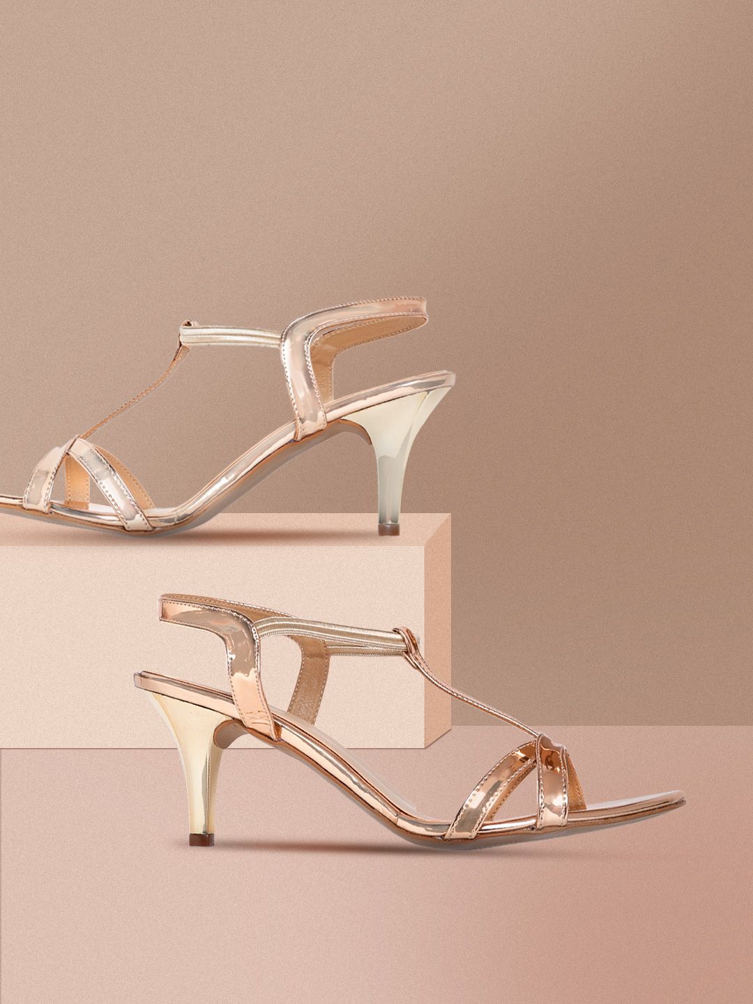 CORSICA Women Rose Gold-Toned Solid Heels Price in India