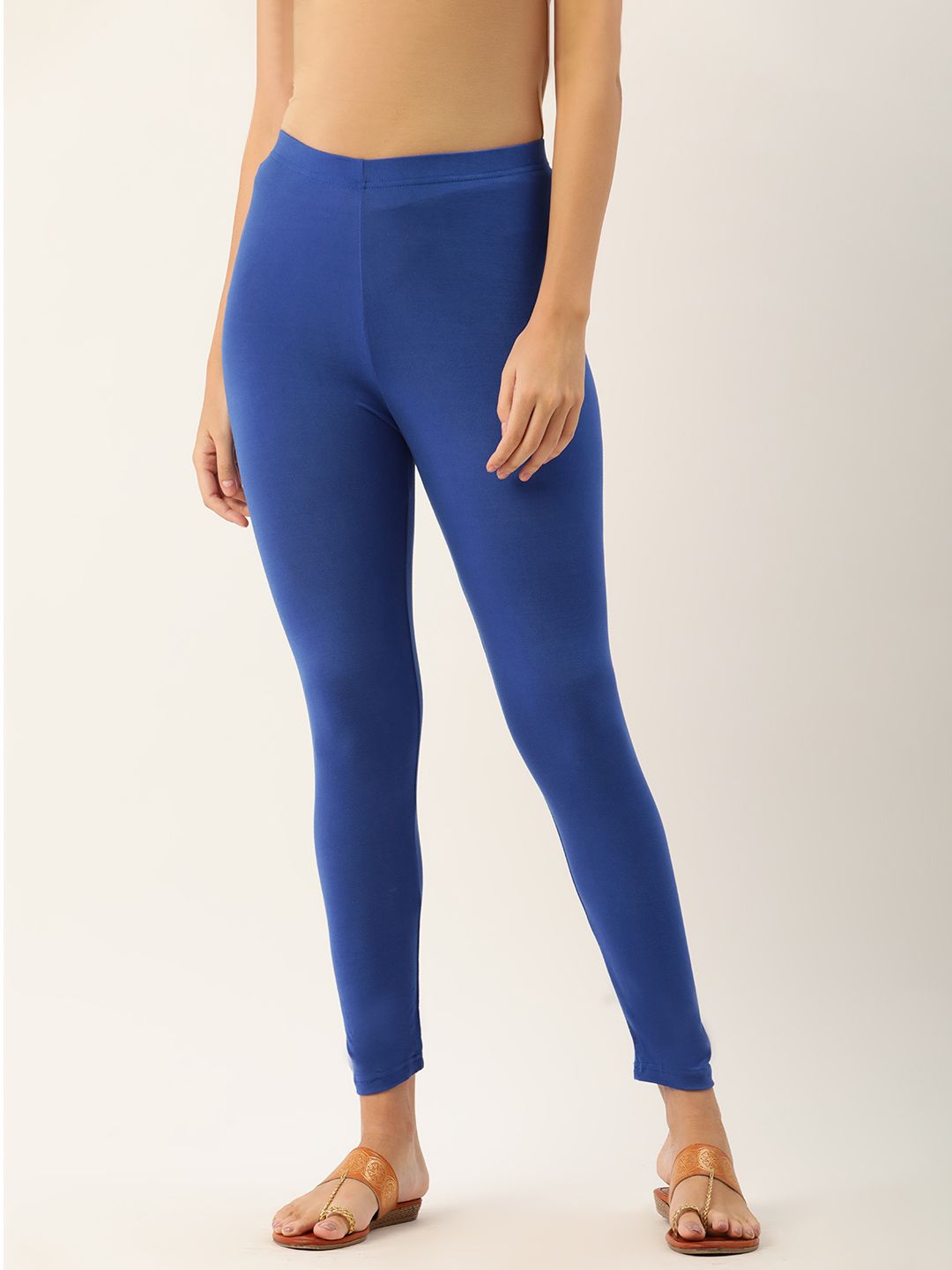 Anouk Women Blue Solid Ankle Length Leggings Price in India