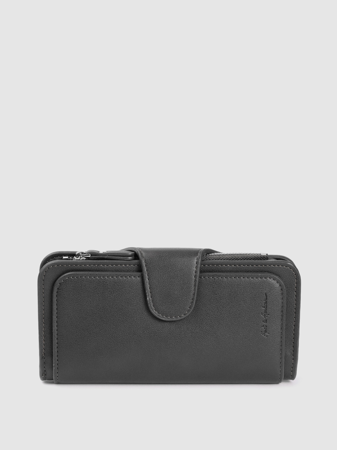 Mast & Harbour Women Black Solid Two Fold Wallet Price in India