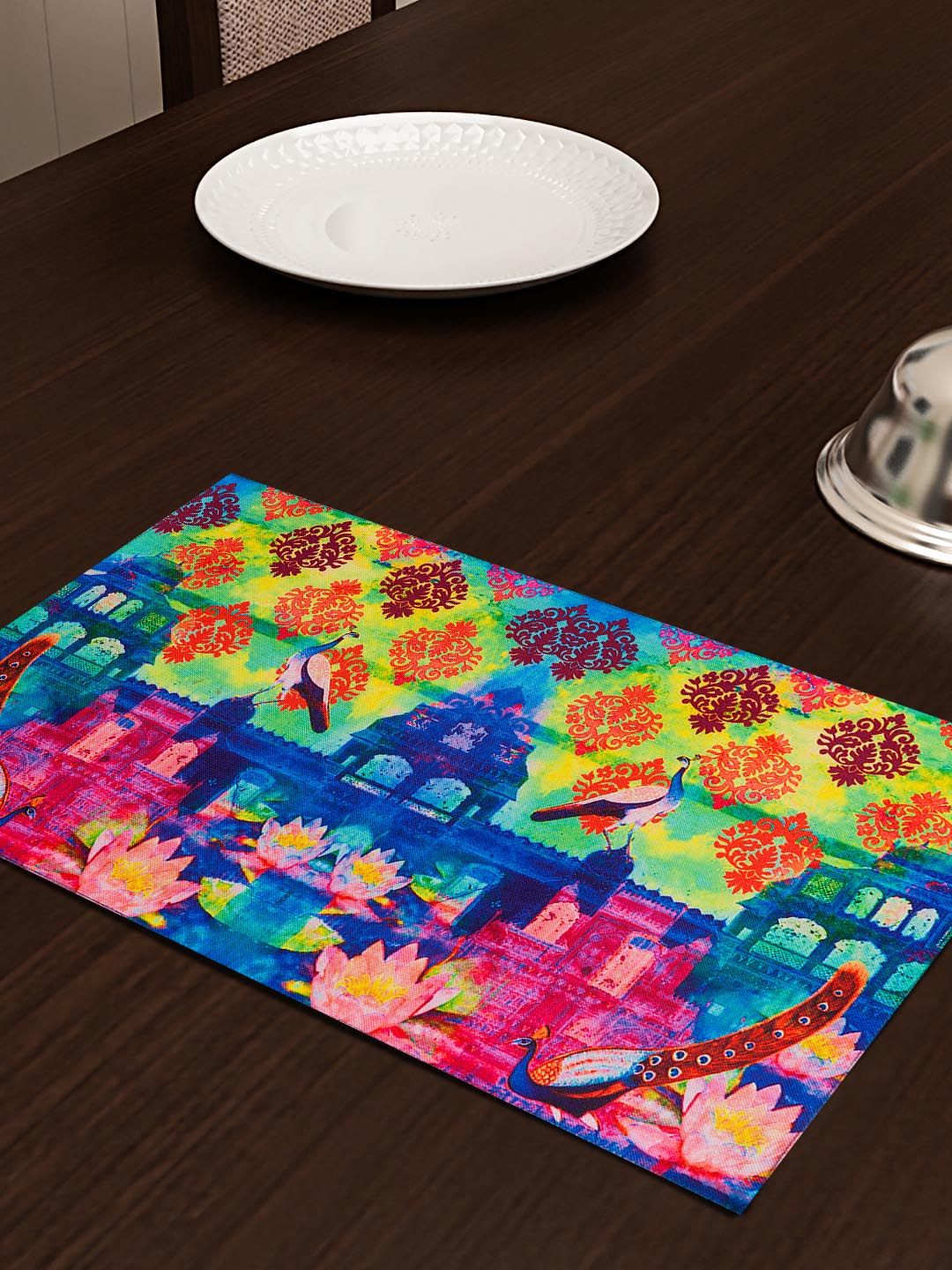 SEJ by Nisha Gupta Multicoloured Set of 2 Printed Table Placemats Price in India