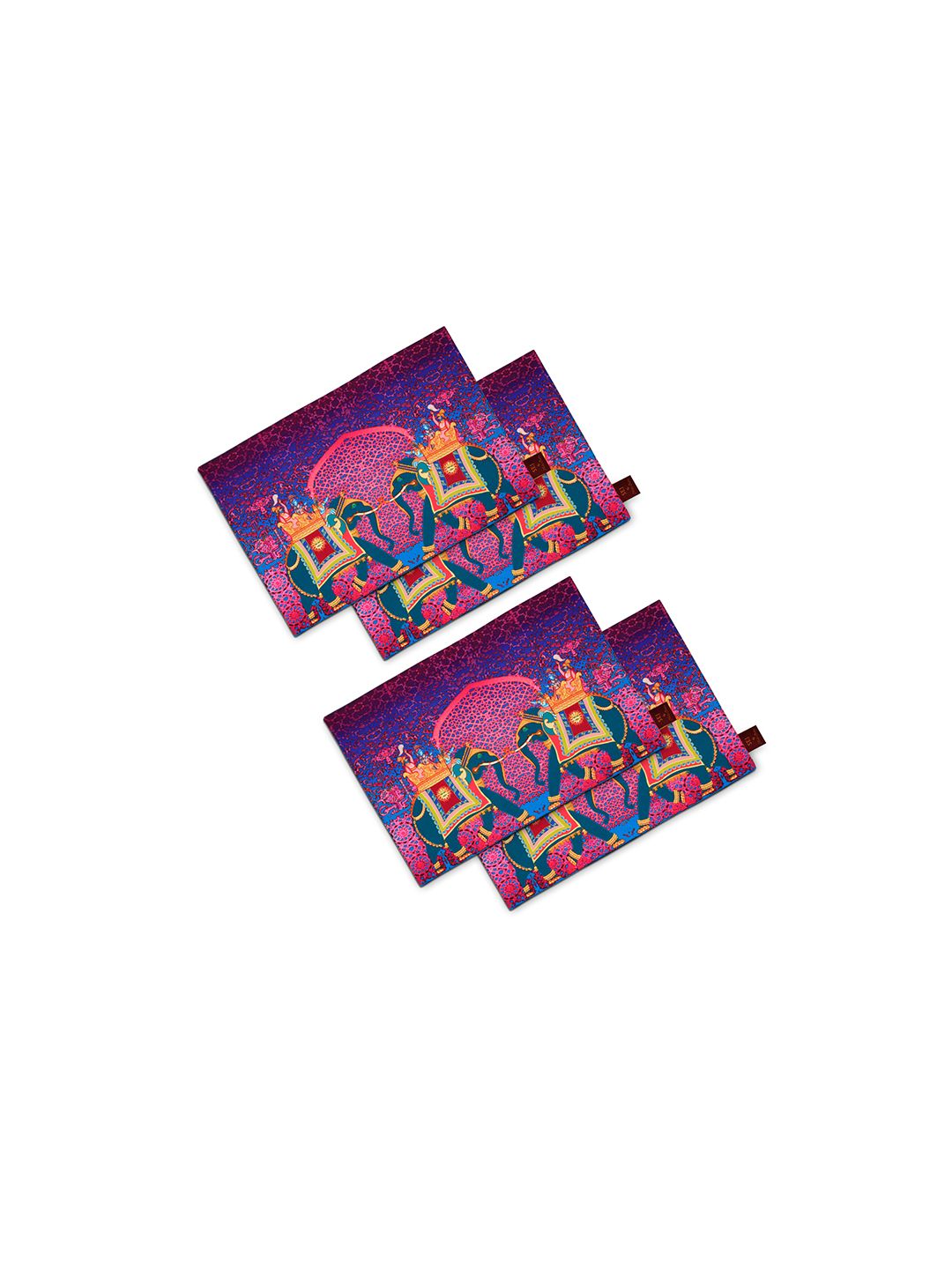 SEJ by Nisha Gupta Purple & Pink Set of 4 Printed Table Mats Price in India