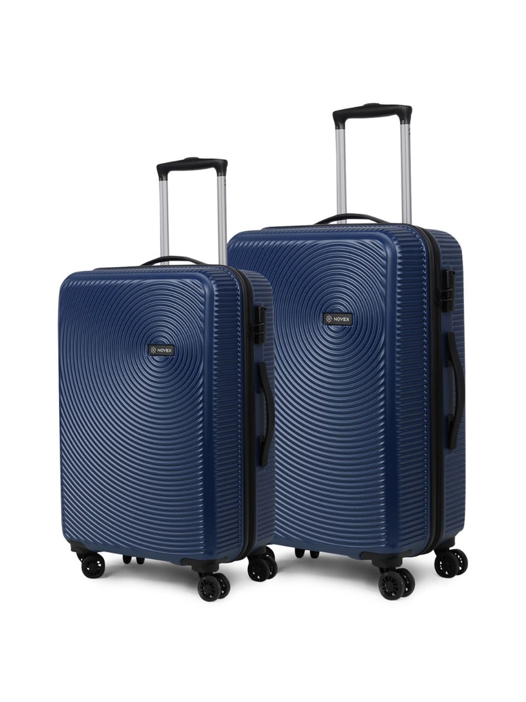 NOVEX Unisex Set Of 2 Blue Textured Hard-Sided Trolley Suitcases Price in India