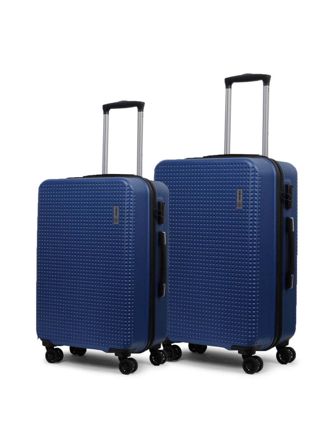 NOVEX Unisex Set of 2 Blue Textured Hard Sided Trolley Suitcases Price in India