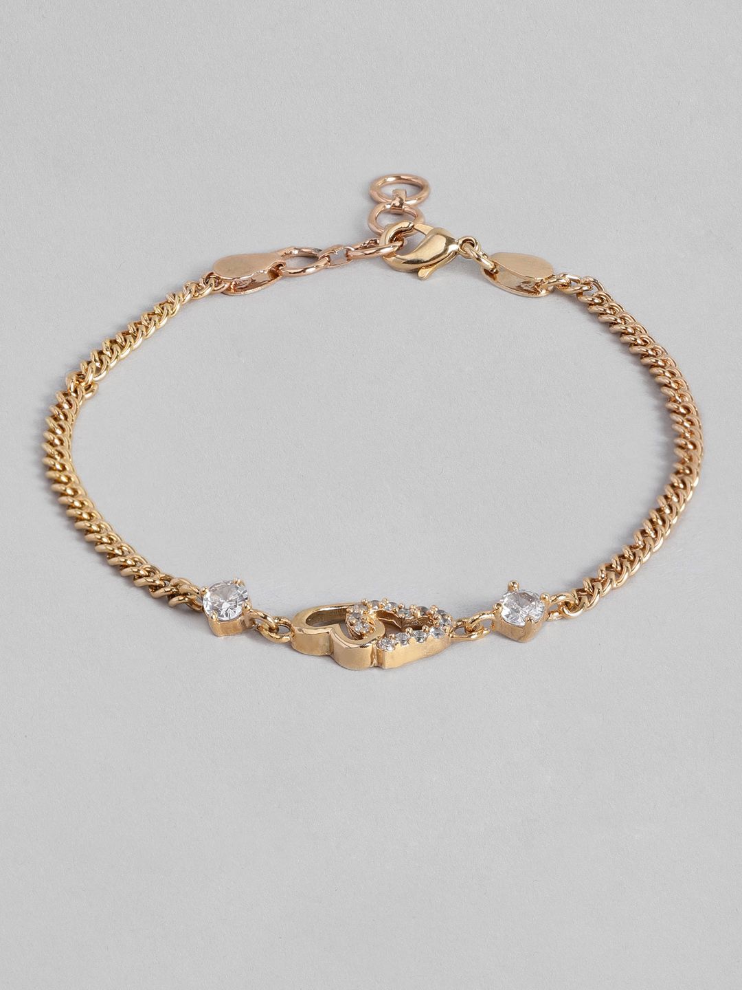 justpeachy Women Rose Gold-Plated Charm Bracelet Price in India
