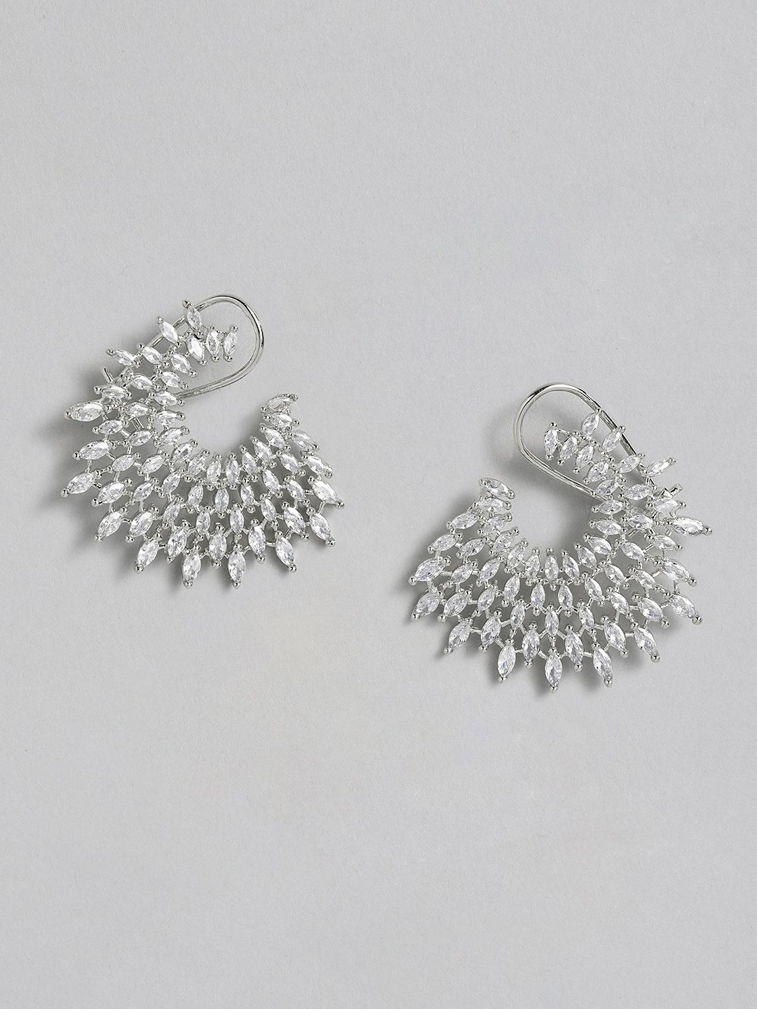justpeachy Silver-Plated Quirky Drop Earrings Price in India