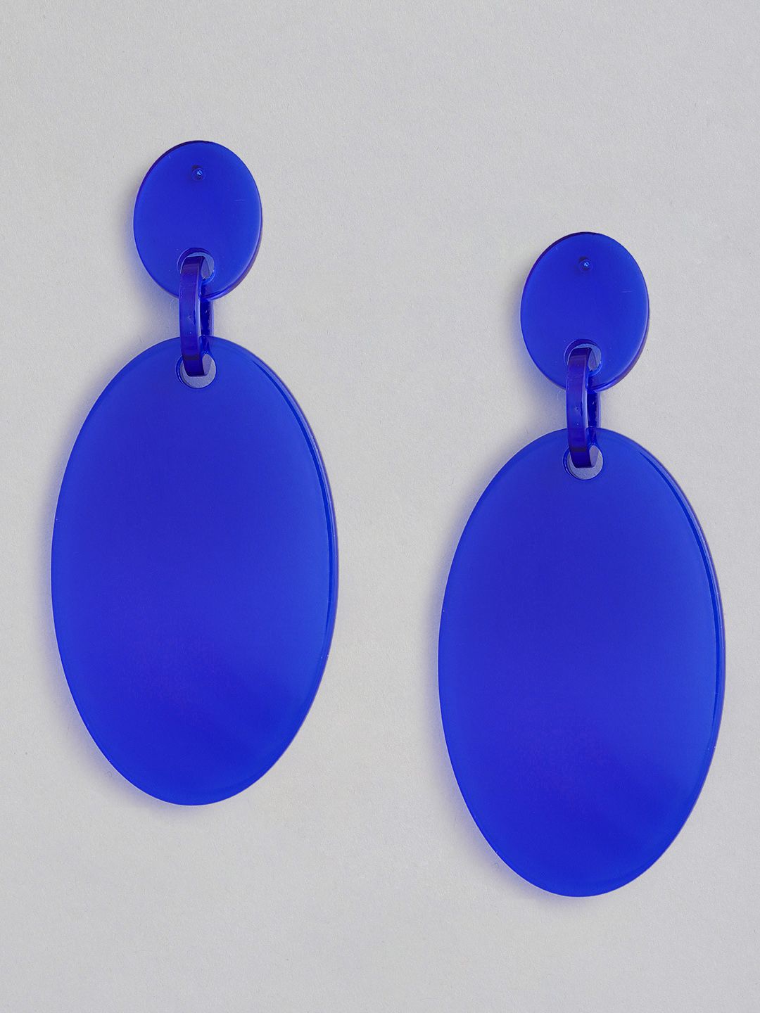 Sepia Blue Oval Drop Earrings Price in India