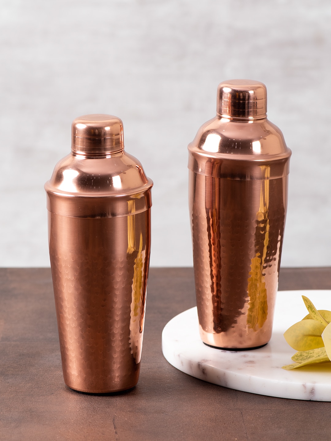 nestroots Set Of 2 Copper-Toned Solid Stainless Steel Cocktail Shakers 750 ml Price in India