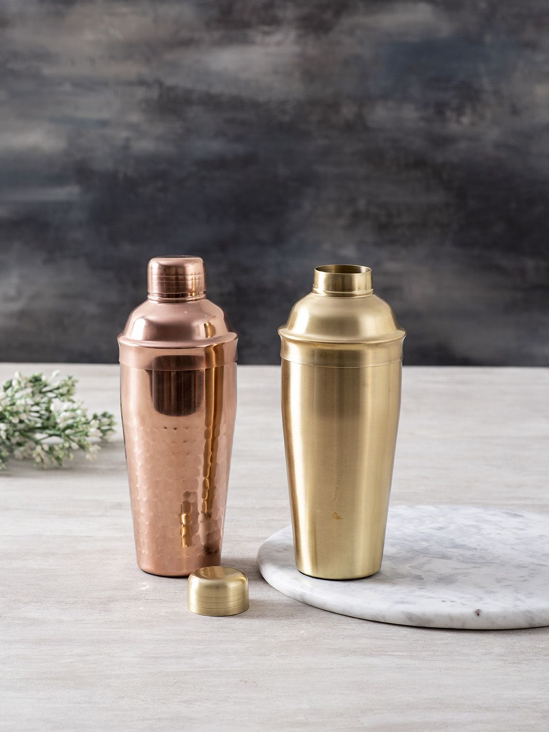 nestroots Set Of 2 Copper & Gold-Toned Stainless Steel Cocktail Shakers 750 ml Price in India