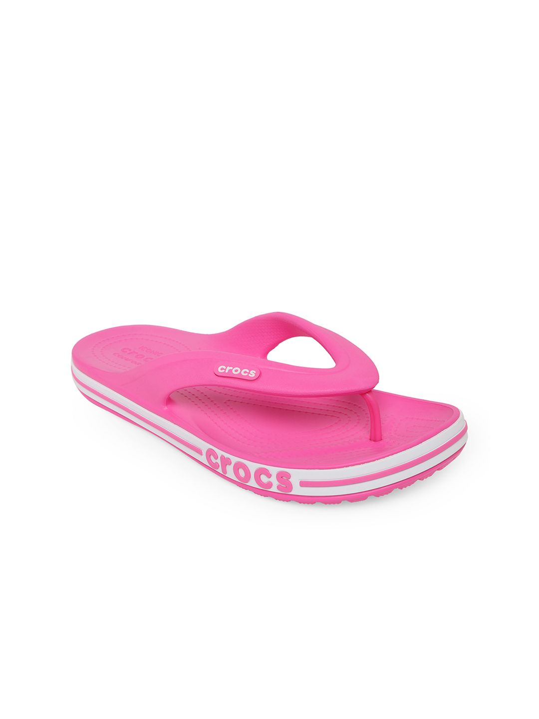 Crocs Bayaband  Women Pink Solid Thong Flip-Flops Price in India