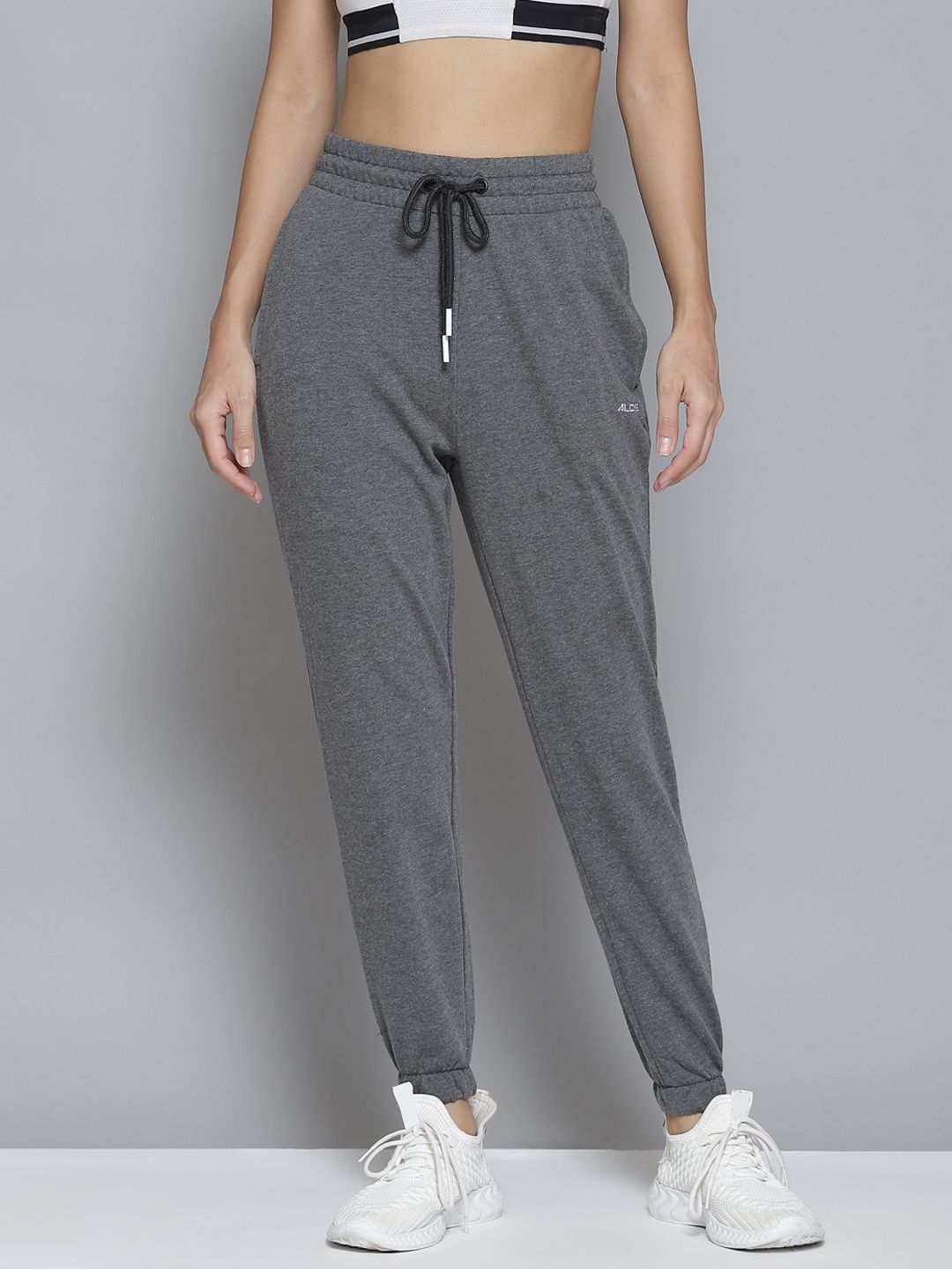 Alcis Women Solid Charcoal Grey Joggers Price in India