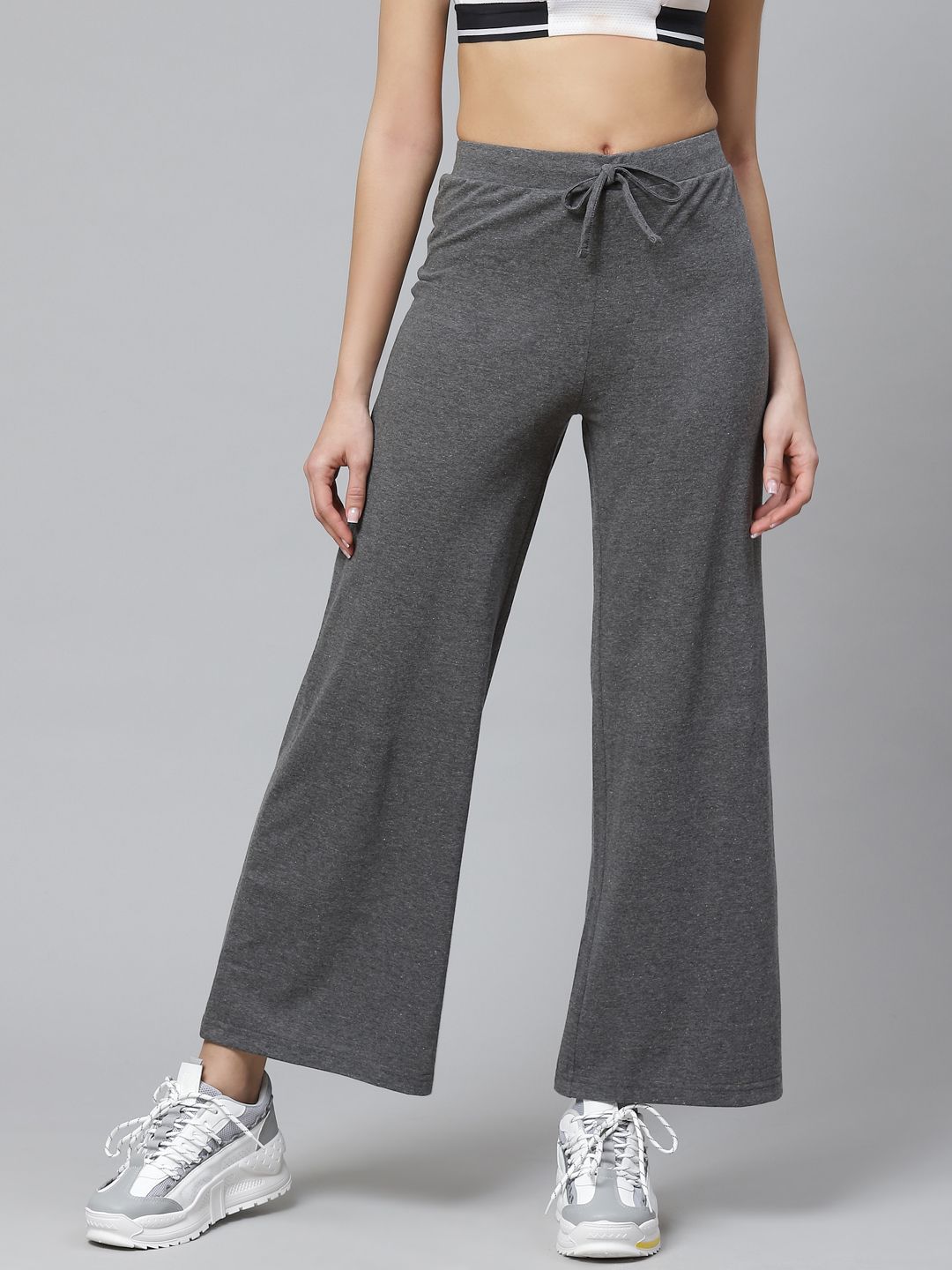 Hubberholme Women Charcoal Grey Solid Track Pants Price in India