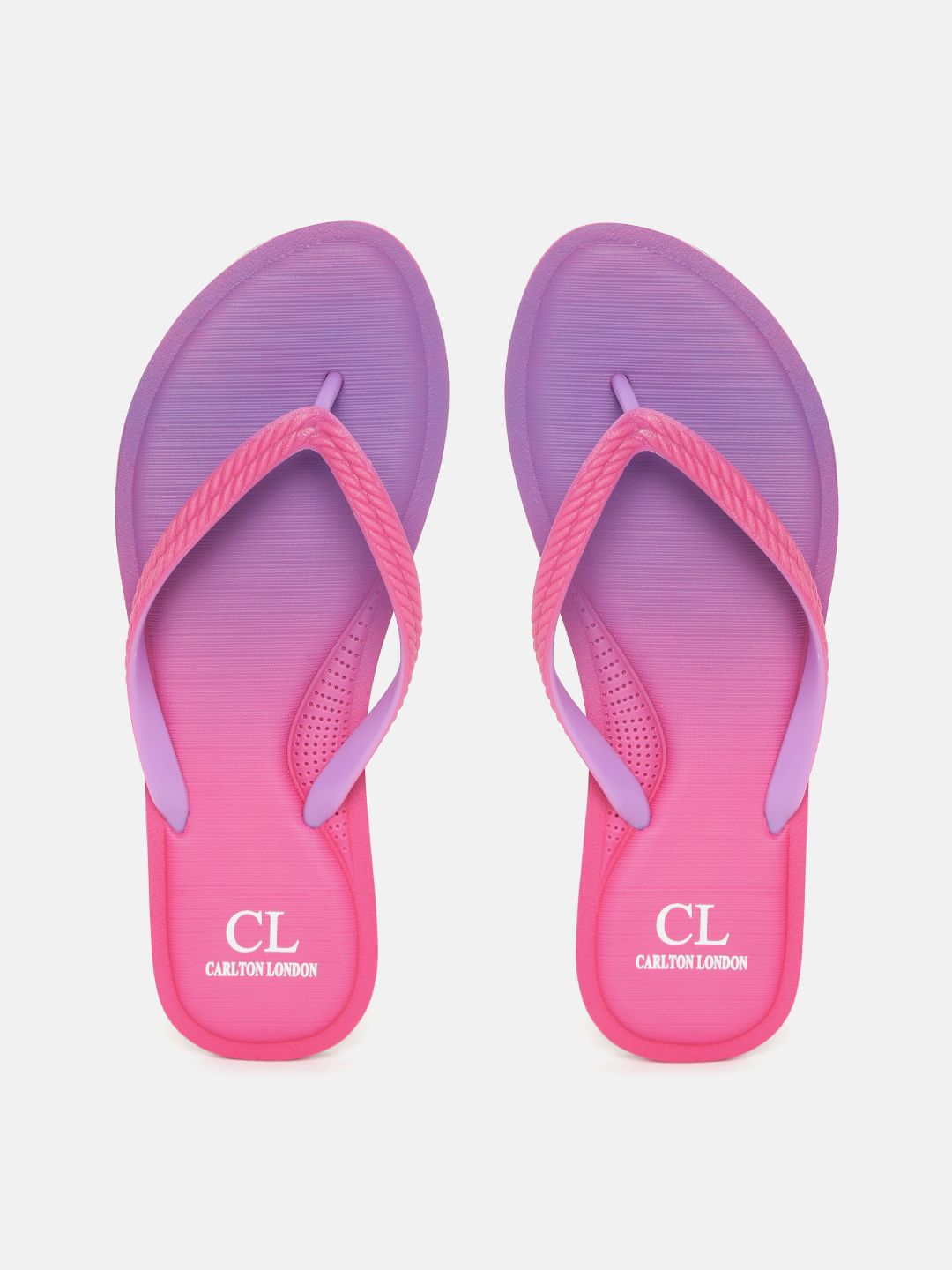 Carlton London Women Pink & Lavender Ombre Thong Flip-Flops Price in India