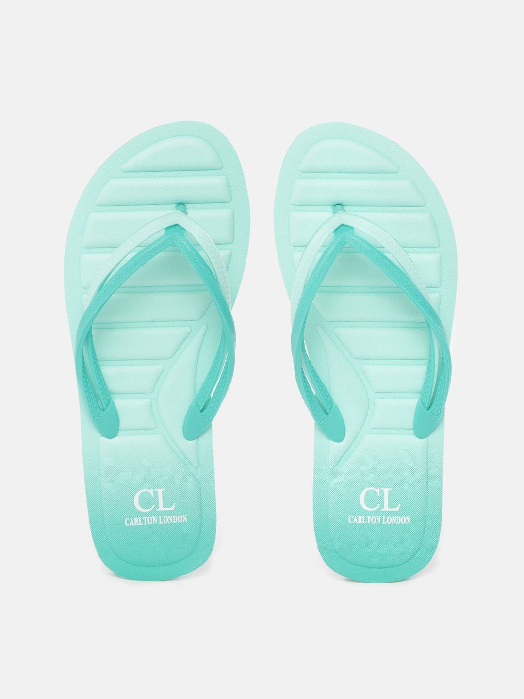 Carlton London Women Sea Green Textured Thong Flip-Flops Price in India