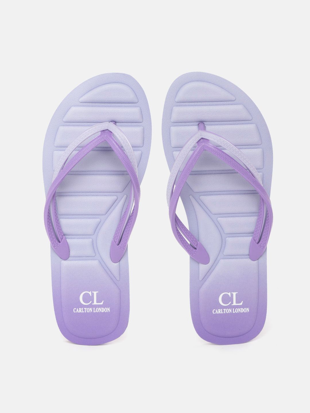 Carlton London Women Lavender Textured Thong Flip-Flops Price in India